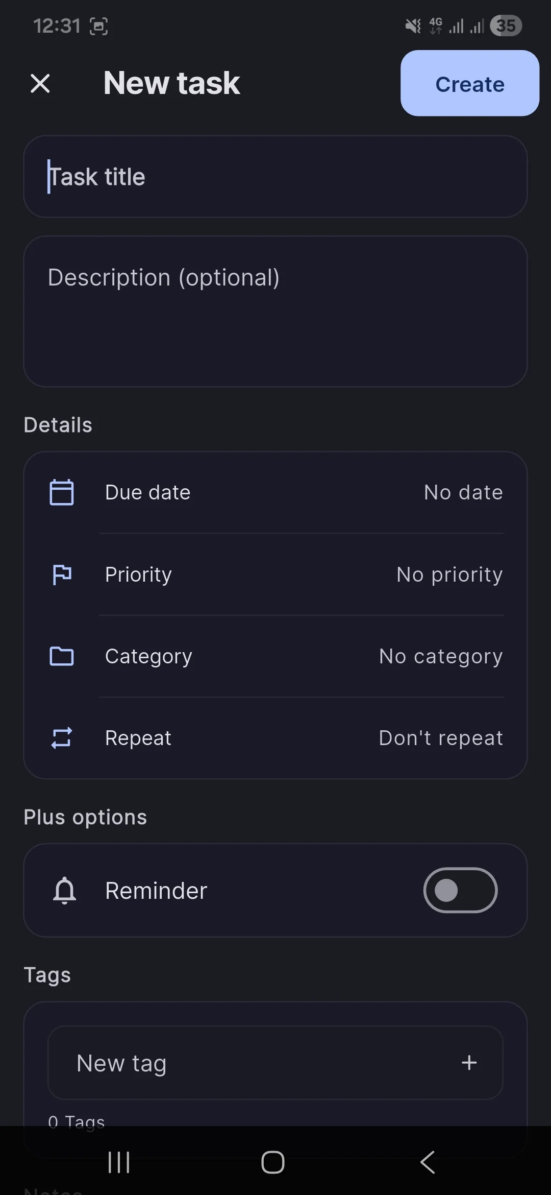 MTTasks - Task list view