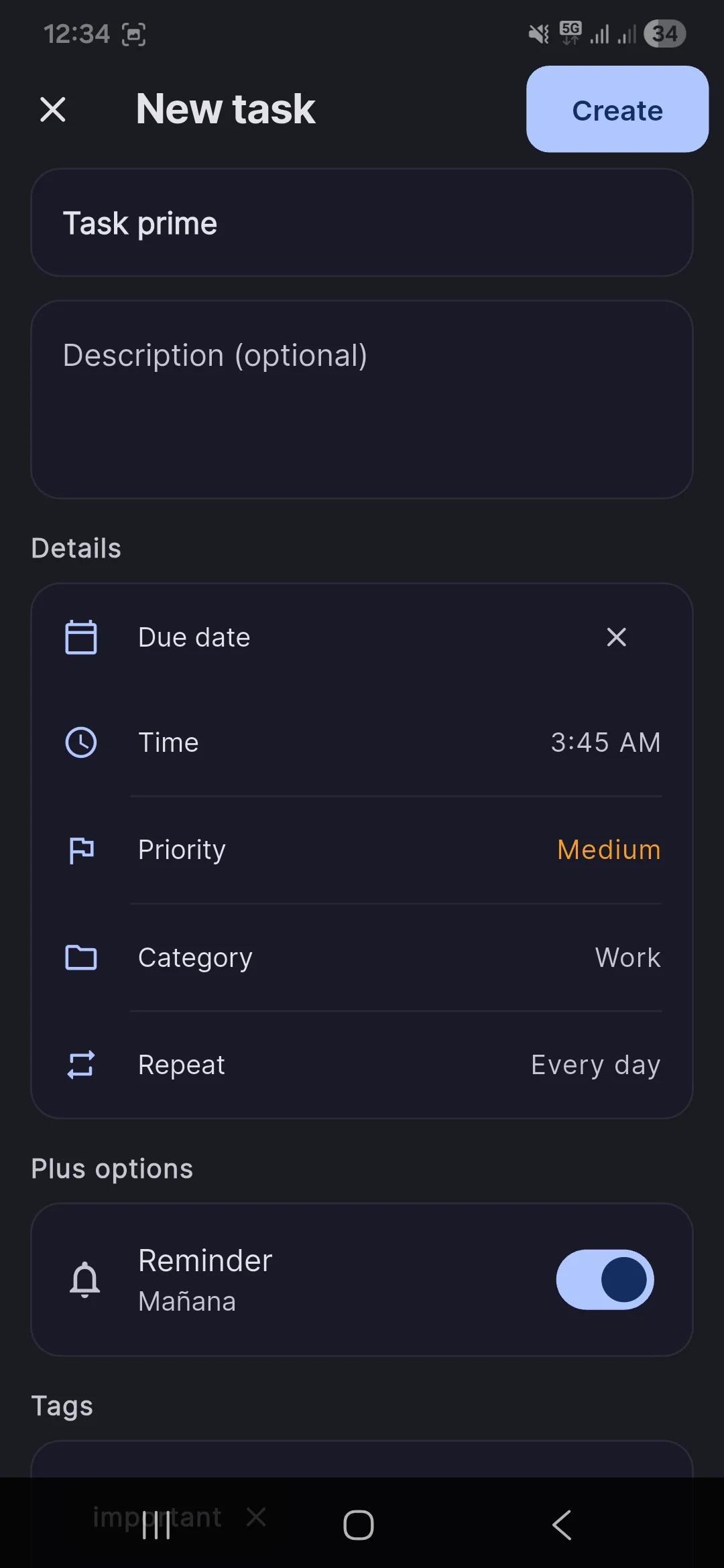 MTTasks - Task creation