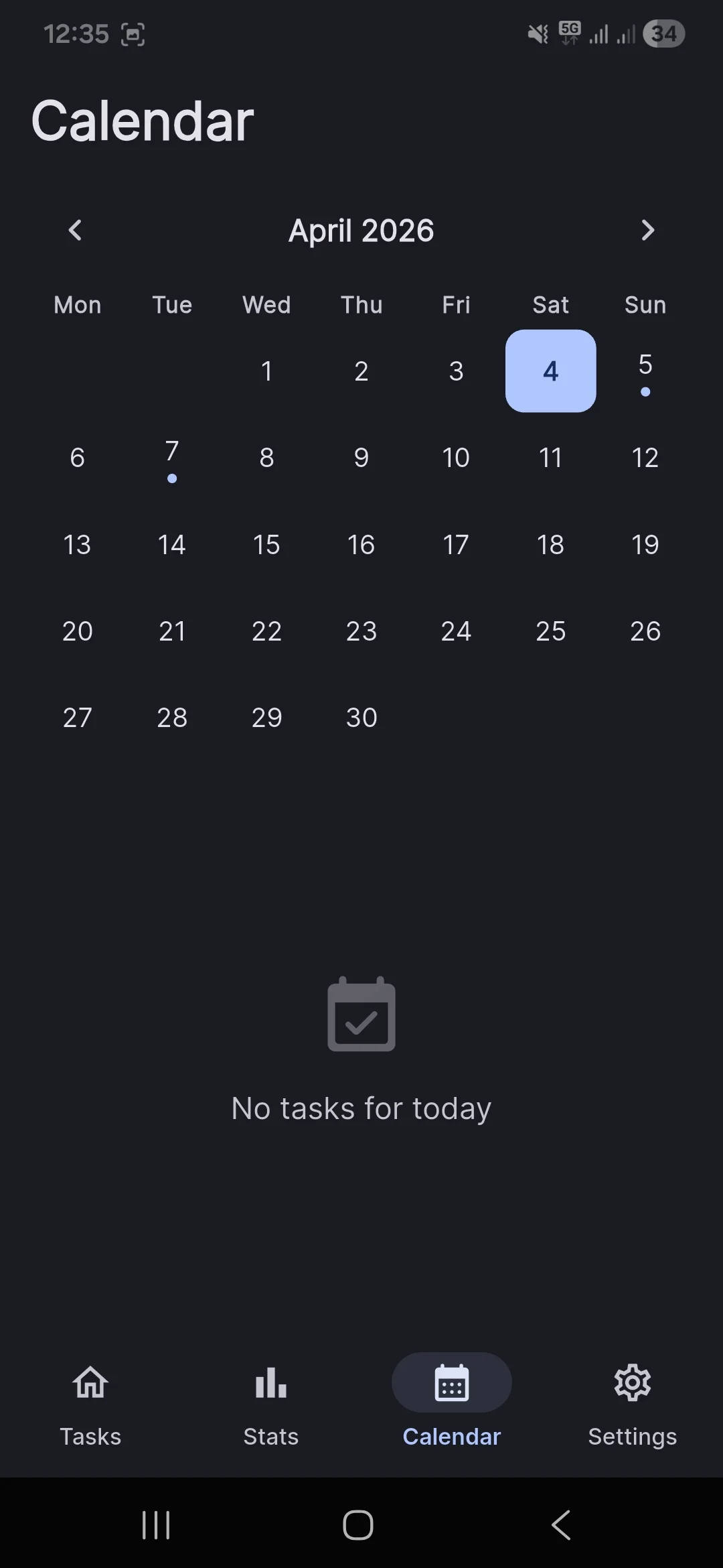 MTTasks - Calendar view